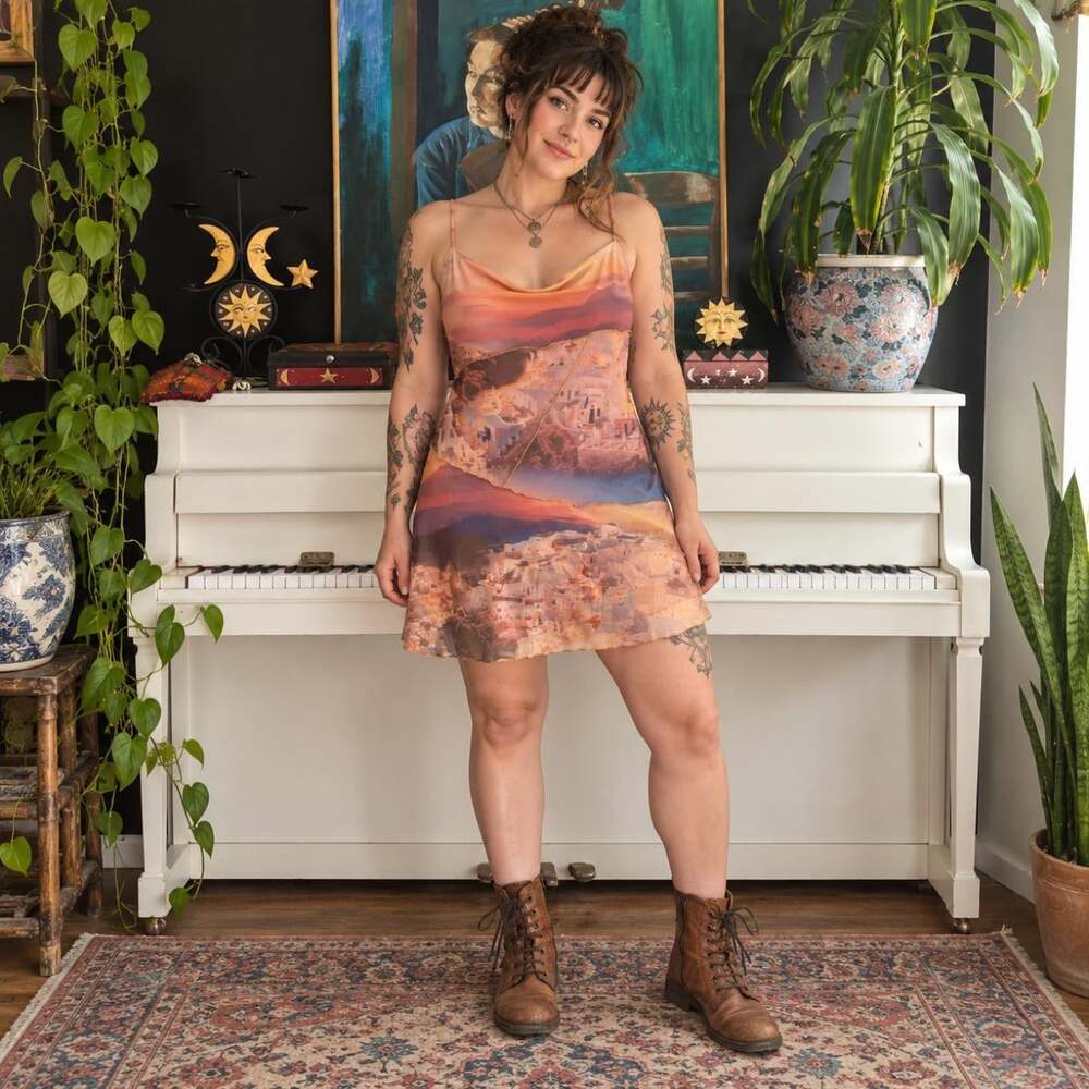 Urban Outfitters Women's Orange and Pink Summer-dresses